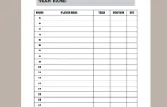 Fantasy Football Draft Sheet Printable