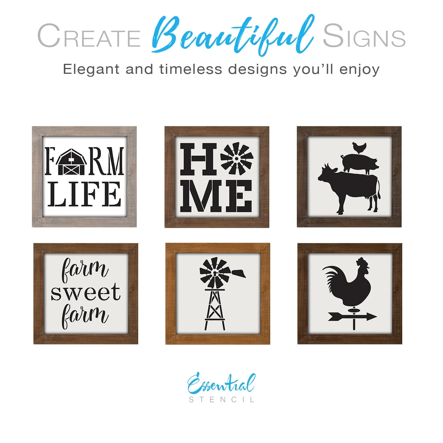 Farm Life Mini Sign Stencils 6 Pack Farm Life Mini Sign Stencils 6 Pack