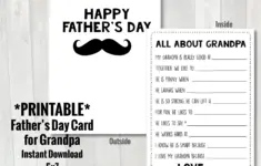 Fathers Day Card For Grandpa Printable