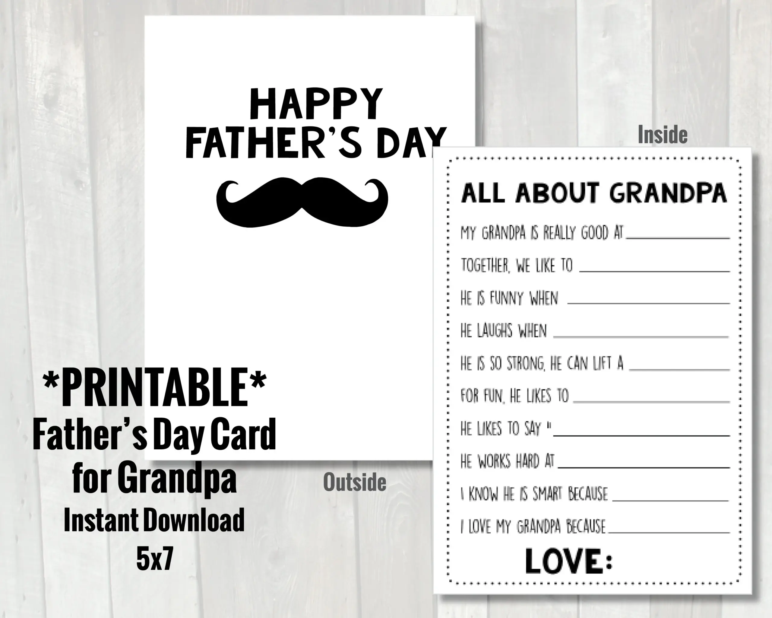 Fathers Day Card For Grandpa Printable Fathers Day Card For Grandpa Printable