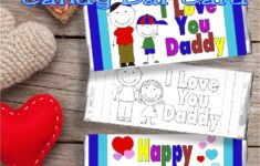 Fathers Day Color Me Candy Bar Wrapper