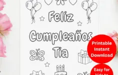 Feliz Cumpleanos Tia Coloring Page