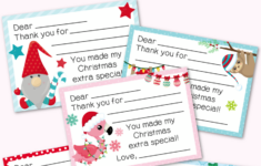 Fill Blank Christmas Thank Cards Free Printable