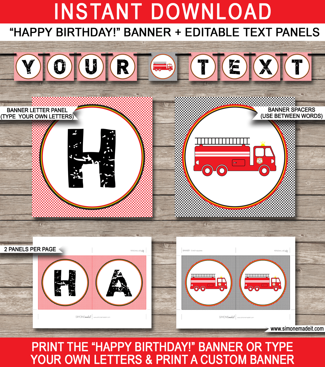Fireman Party Banner Template Fireman Party Banner Template