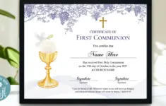 First Communion Certificate 11x85