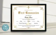 First Communion Certificate Template