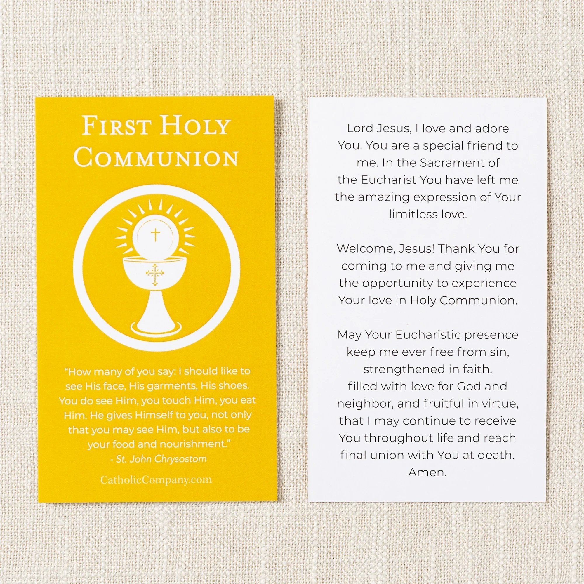 First Communion Prayer Card First Communion Prayer Card