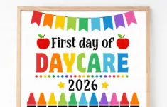 First Day Of Daycare Sign Printable Back