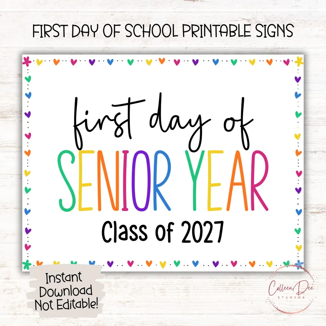 First Day Of Senior Year Class 2026 Sign
