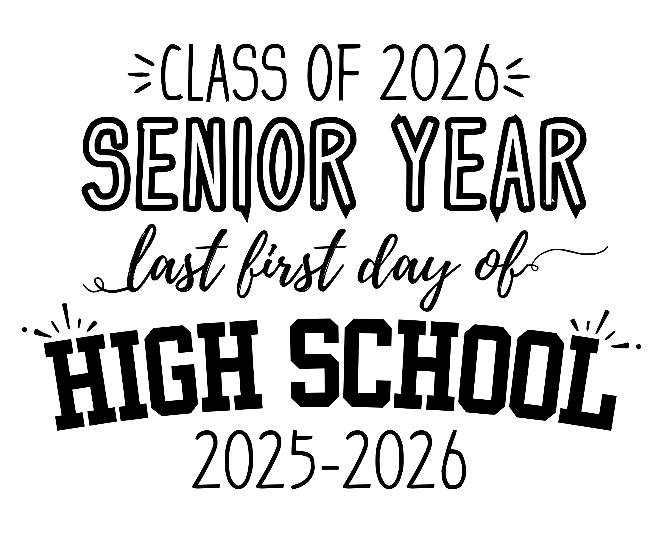 First Day Of Senior Year Class Of 2025 Sign Printable