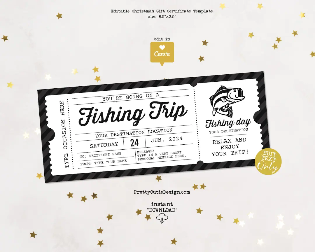 Fishing Trip Ticket Template Surprise Fishing Trip Ticket Template Surprise