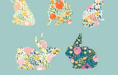 Floral Bunny Easter Garland