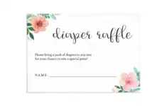 Floral Garden Diaper Raffle Ticket