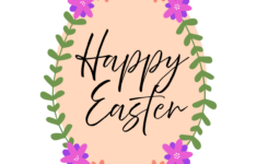 Floral Happy Easter Clipart