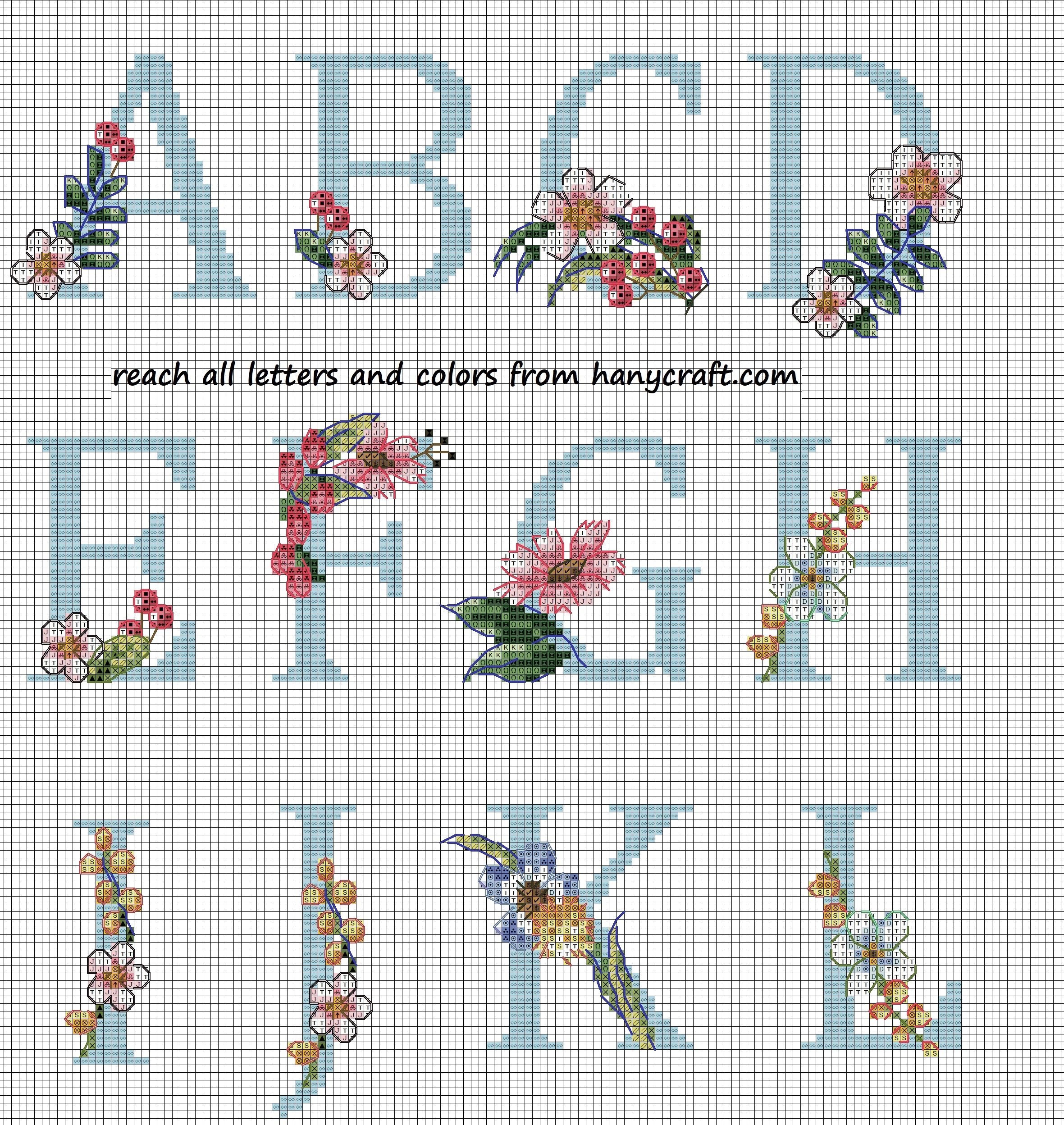 Flower Crossstitch Letters Patterns Free Flower Crossstitch Letters Patterns Free