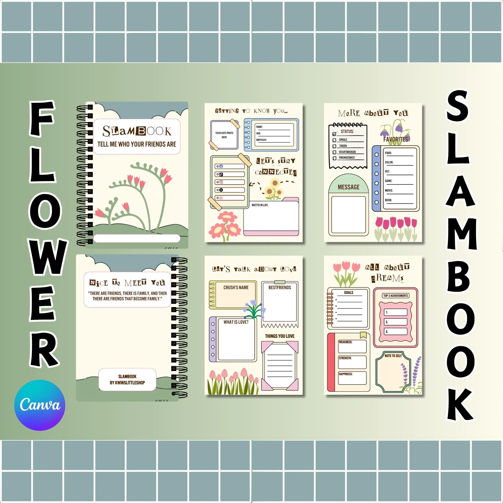 slam book sample template