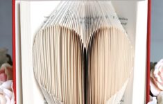 Folded Book Heart Printable Pattern