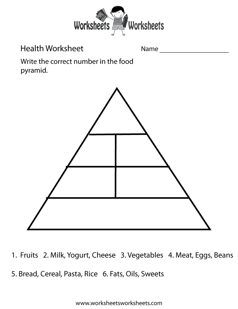 Food Pyramid Health Worksheet Printable Food Pyramid Health Worksheet Printable