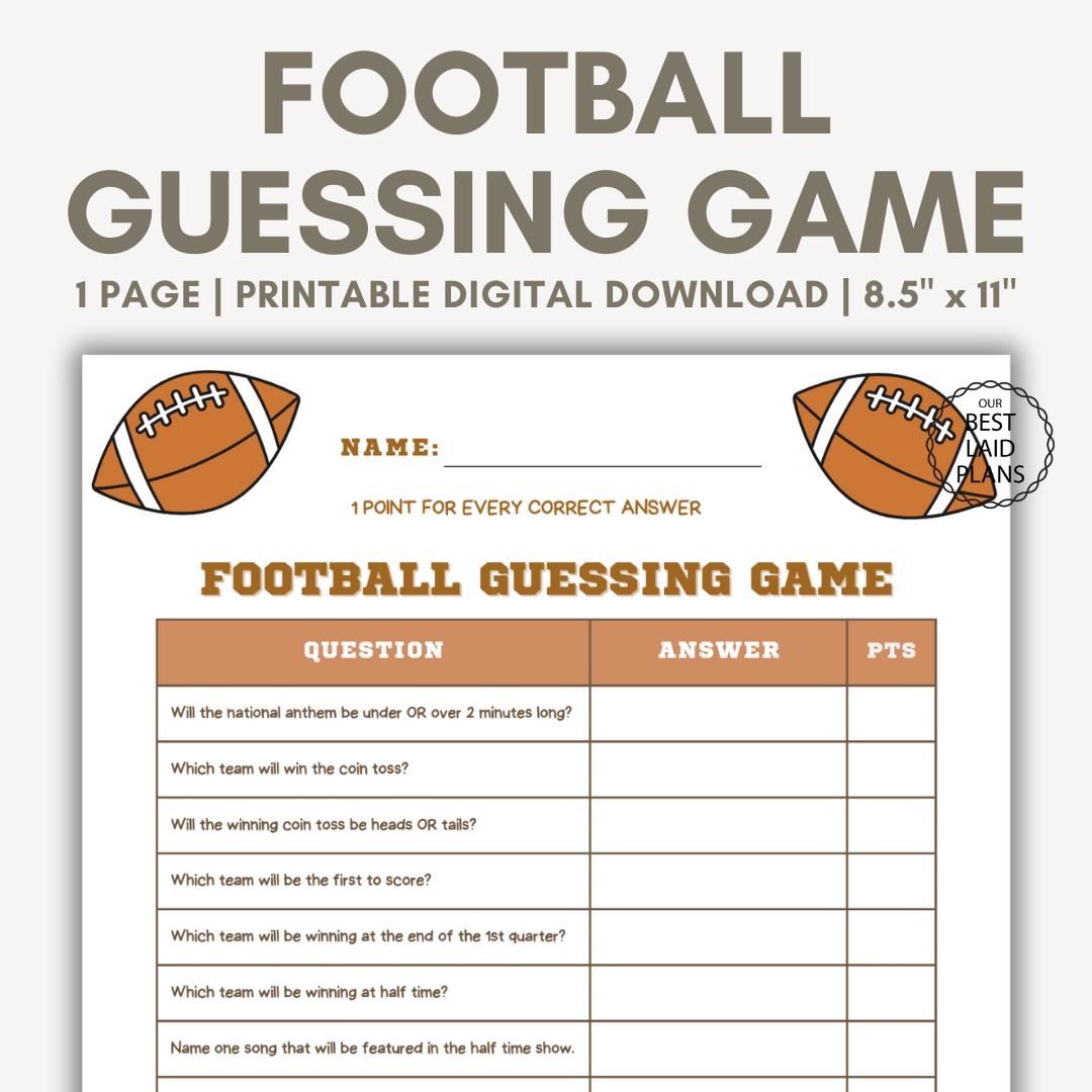 Football Guessing Game Printable Pdf Football Guessing Game Printable Pdf