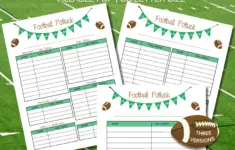 Football Party Potluck Sign Up Sheet