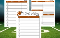 Football Potluck Sign Up Sheet Football