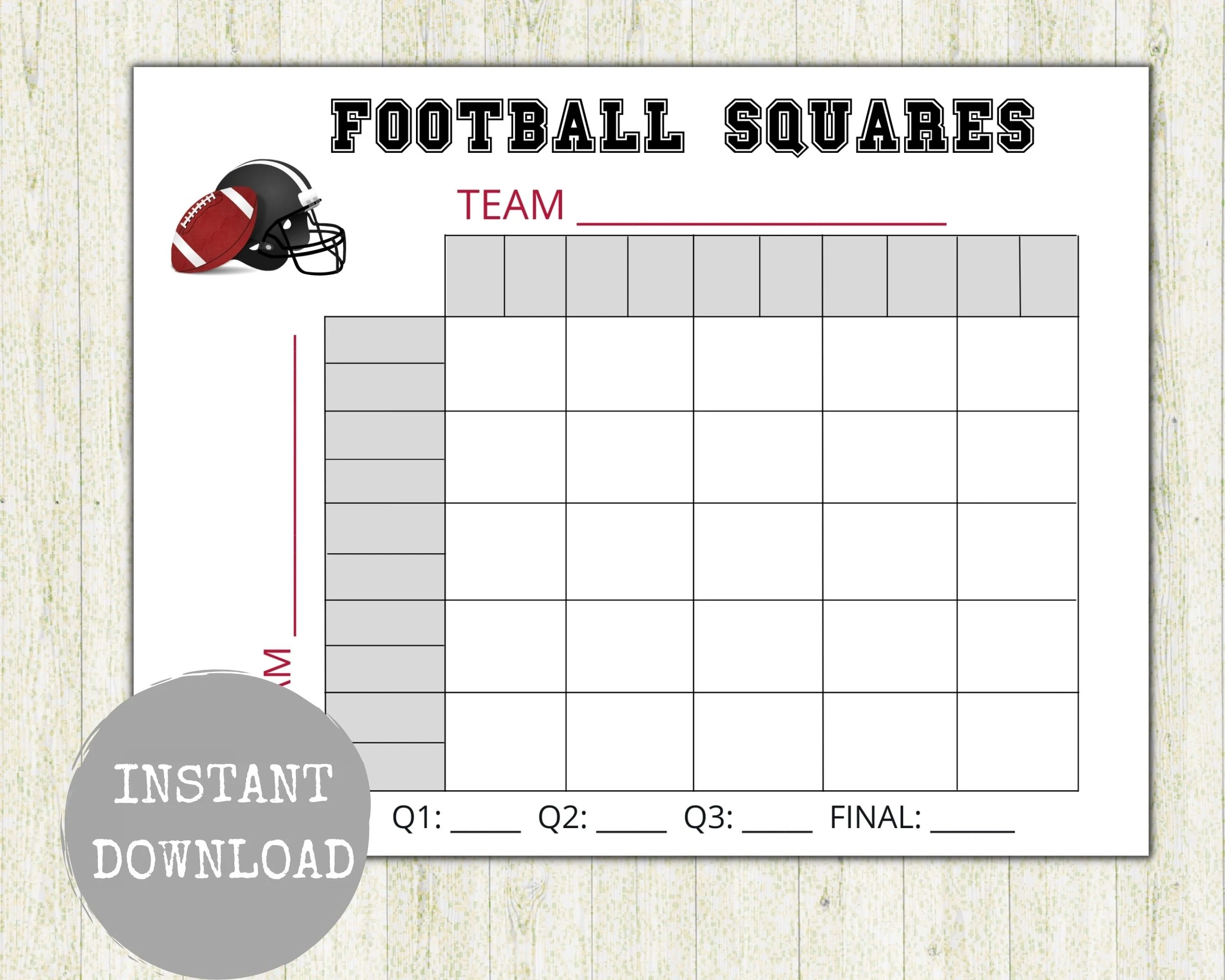 Football Squares Game 25 Squares Football Squares Game 25 Squares