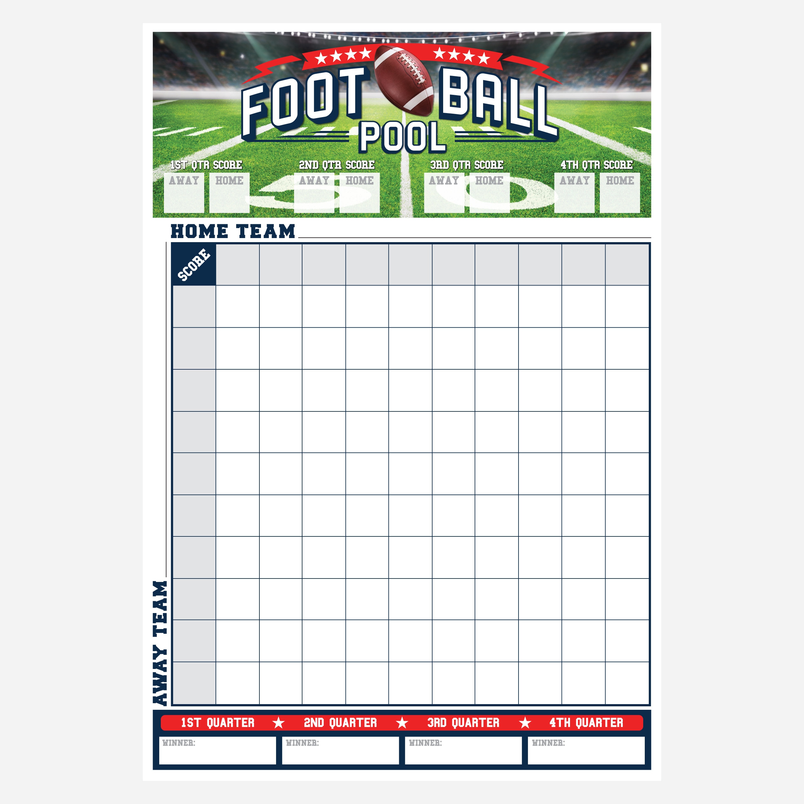 Football Squares Printable Super Bowl