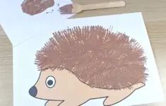 Fork Painted Hedgehog Craft