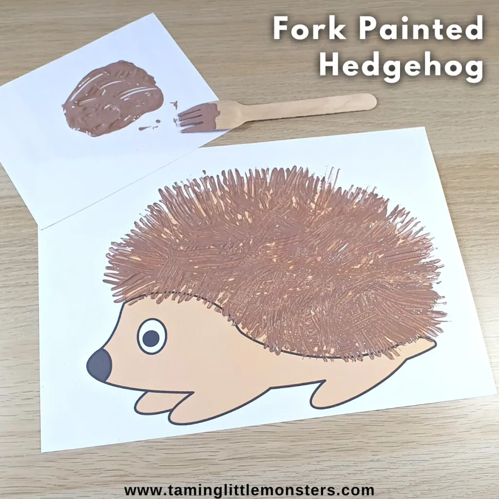 Fork Painted Hedgehog Craft Fork Painted Hedgehog Craft