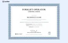 Forklift Certificate Templates