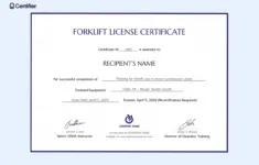 Forklift Certificate Templates