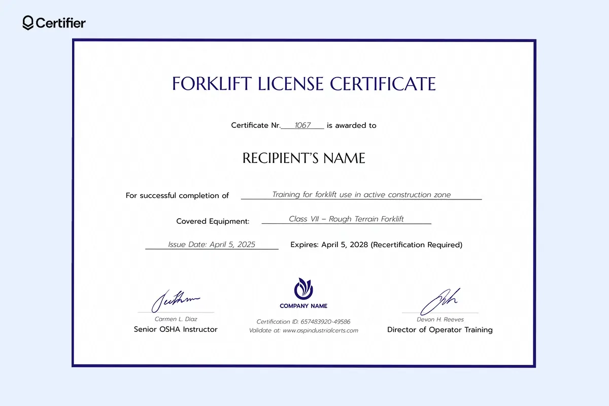 free printable forklift license card template free printable forklift license card template