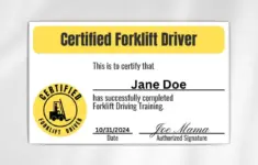 Forklift Certification Cards Template