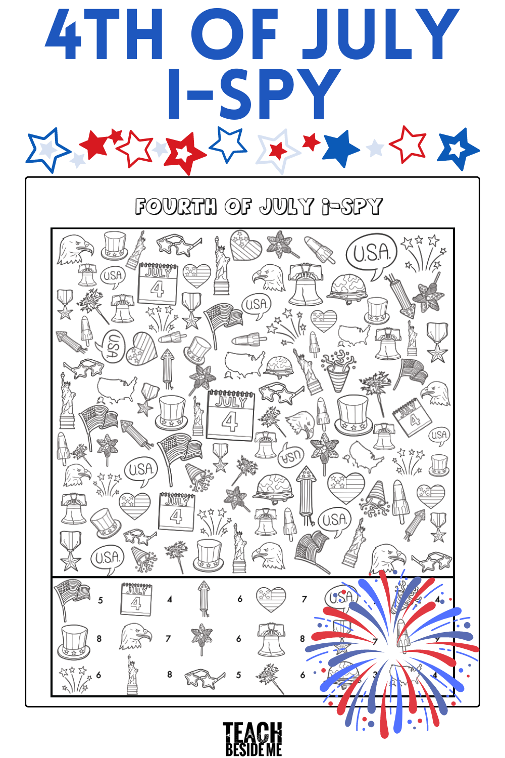Fourth Of July I Spy Coloring Printable Fourth Of July I Spy Coloring Printable