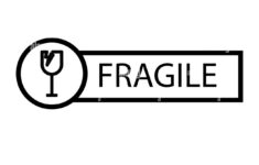 Fragile Shipping Label Symbol Isolated