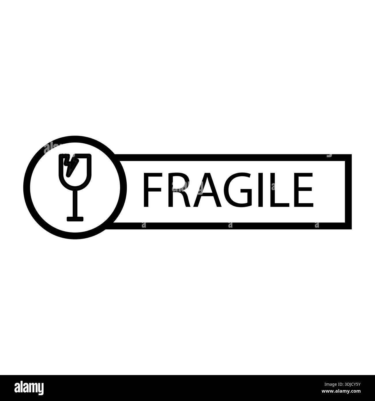 Fragile Shipping Label Symbol Isolated