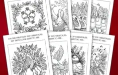 Free 12 Days Of Christmas Coloring Pages Printable For Adults
