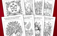 Free 12 Days Of Christmas Coloring Pages Printable For Adults