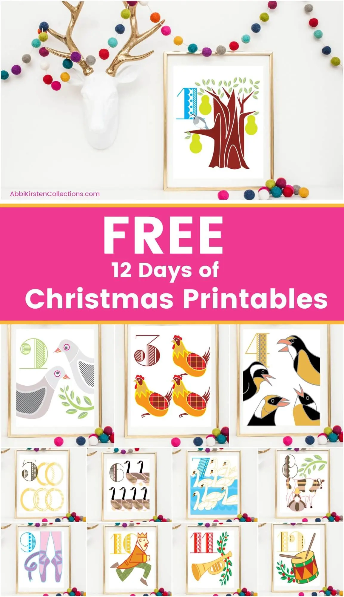 12 days of christmas free printables
