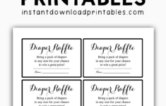 Free Baby Shower Black And White Printables Instant Download Diaper Raffle Tickets