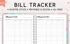 Free Bill Tracker Printable