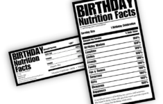 Free Birthday Nutrition Facts Png