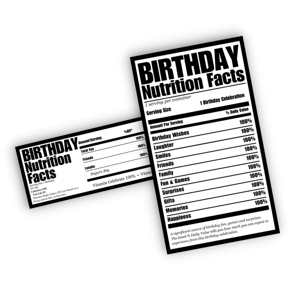 Free Birthday Nutrition Facts Png Free Birthday Nutrition Facts Png