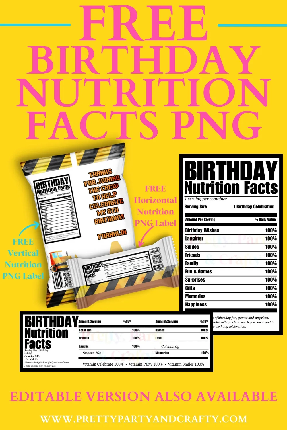 Free Birthday Nutrition Facts Png