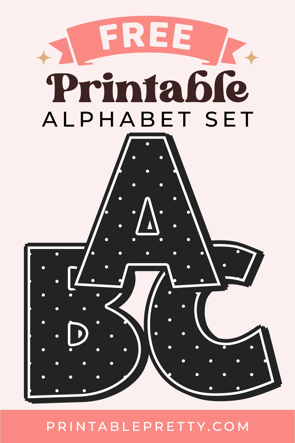 Free Black White Polka Dot Alphabet Letters Free Black White Polka Dot Alphabet Letters