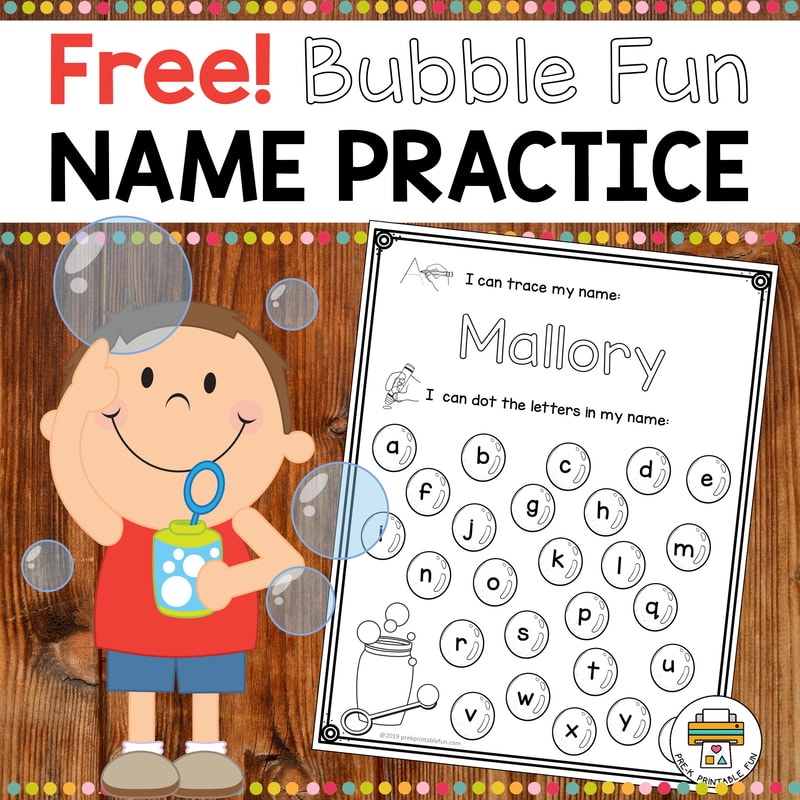 Free Bubble Fun Name Practice