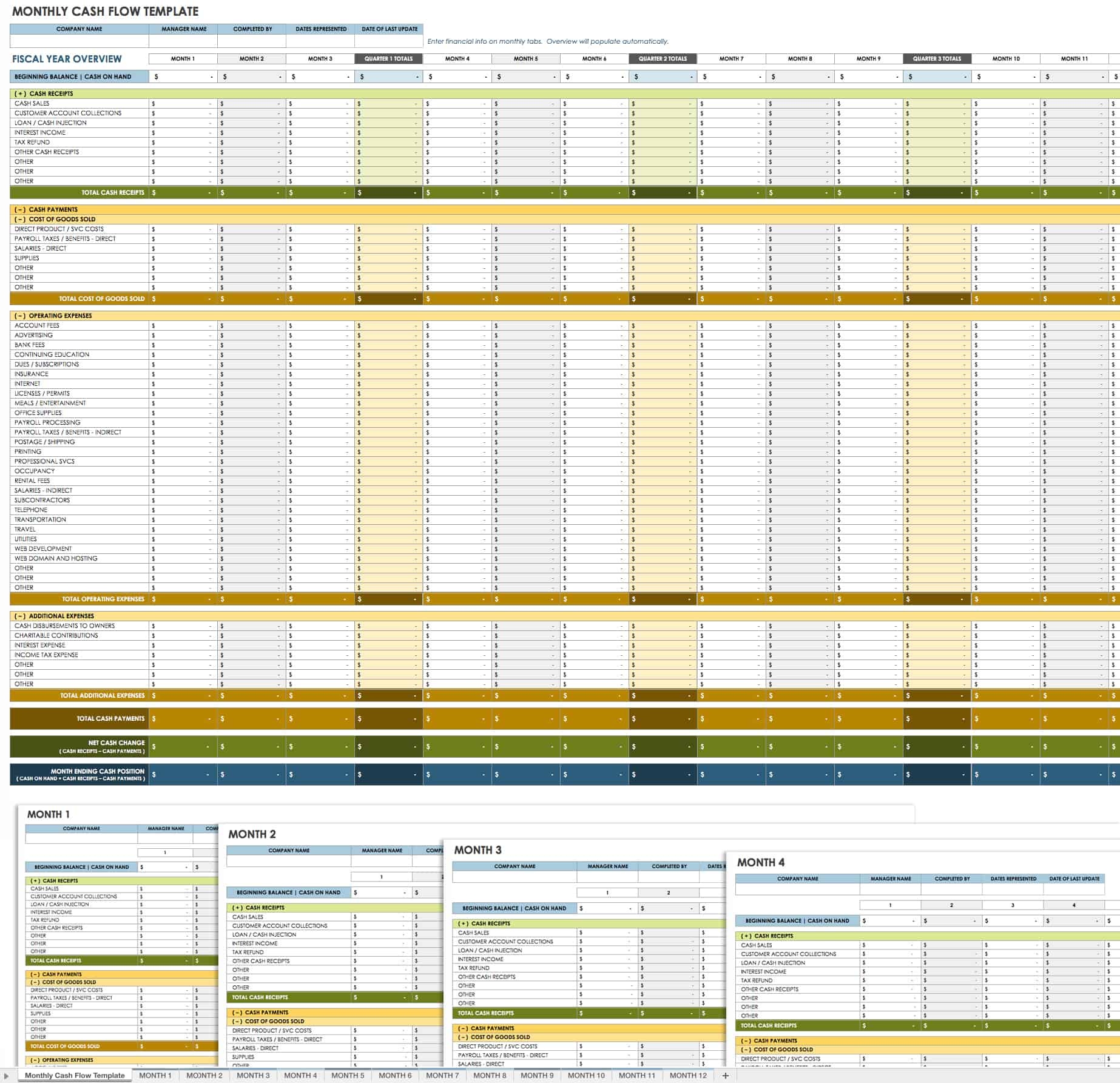 Free Cash Flow Statement Templates