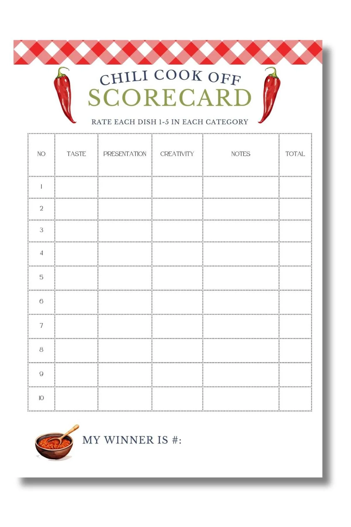 Free Chili Cookoff Printables For Hosts 7 Page Bundle Free Chili Cookoff Printables For Hosts 7 Page Bundle