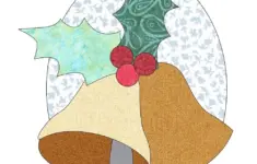 Free Christmas Applique Pattern Bells And Holly