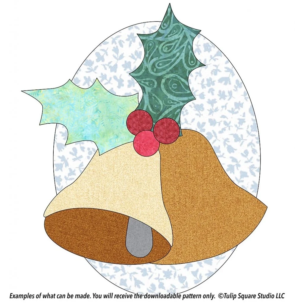Free Christmas Applique Pattern Bells And Holly Free Christmas Applique Pattern Bells And Holly